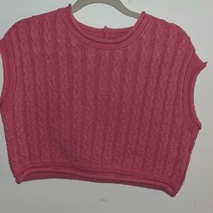 Pink short sleeve sweater